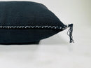 Navy black Moroccan Silk Pillow Cover, Minimal Boho Fringe Cushion, Handmade Decorative Throw Pillow Case - product image 10