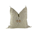 Handmade Moroccan Silk Pillow Cover, Neutral Boho Pillowcase, Beige Tribal Kilim Style, Custom Sizes for - product image 1