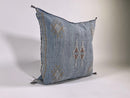 Silk Pillow Cover Handmade Moroccan Boho Blue Gray Kilim Pillowcase, Custom Sizes 18x18 to 30x30 Sofa Flo - product image 6