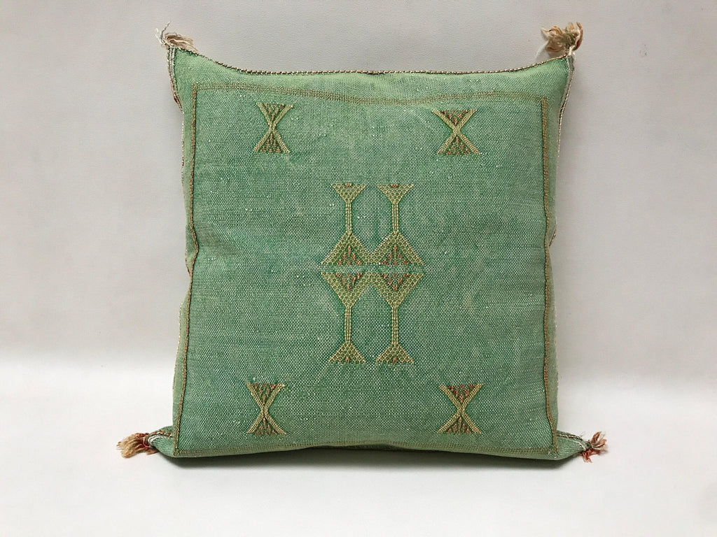 Moroccan Silk Pillow Cover, Handmade Boho Blue Sabra Pillowcase, Geometric Tribal Cushion, Custom Size So - product image 7