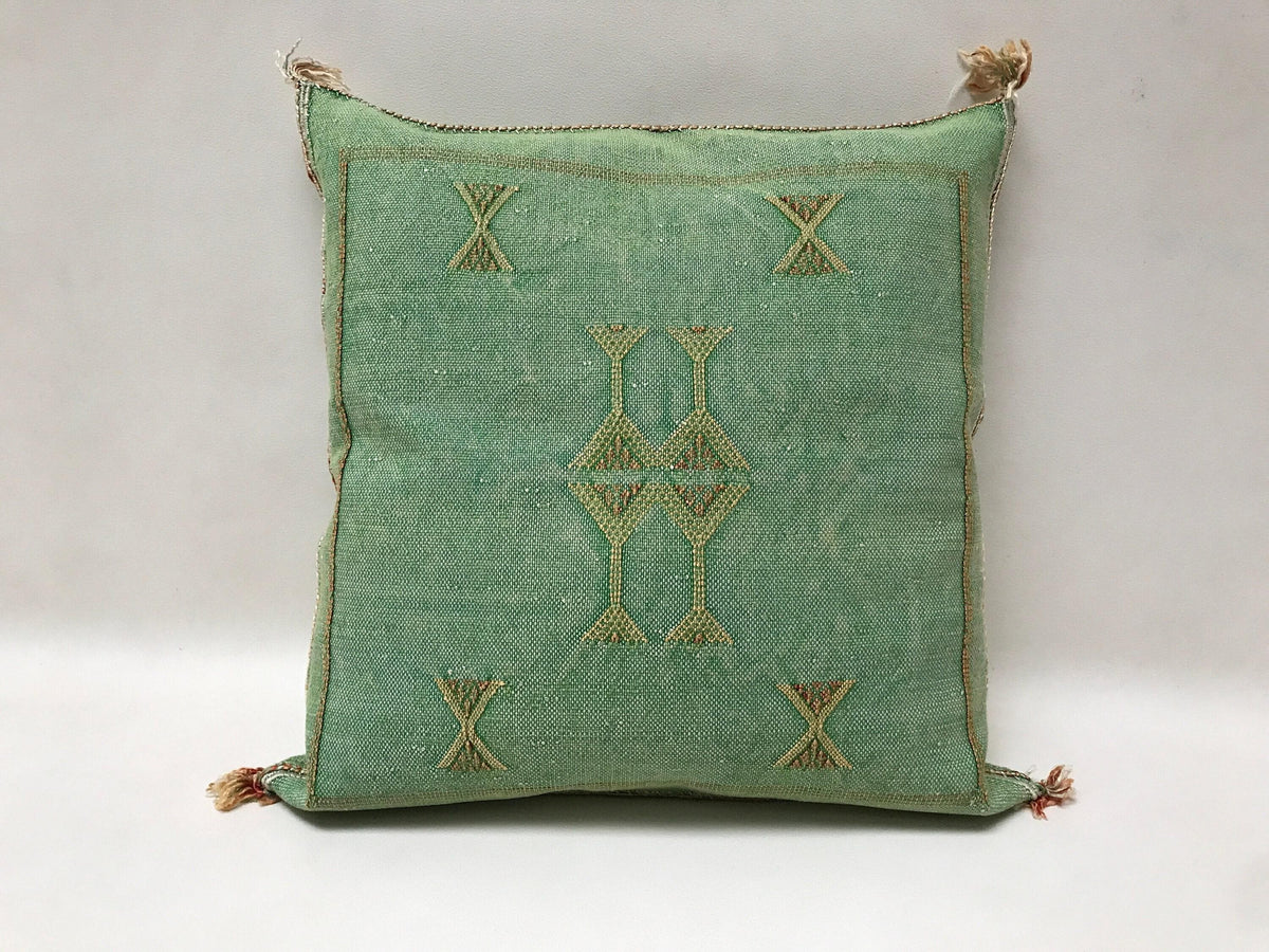 Moroccan Silk Pillow Cover, Handmade Boho Blue Sabra Pillowcase, Geometric Tribal Cushion, Custom Size So - product image 7