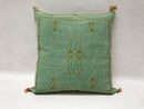 Moroccan Silk Pillow Cover, Handmade Boho Blue Sabra Pillowcase, Geometric Tribal Cushion, Custom Size So - product image 7