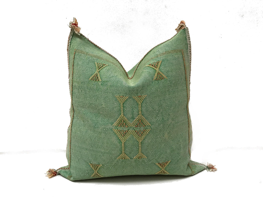 Moroccan Silk Pillow Cover, Handmade Boho Blue Sabra Pillowcase, Geometric Tribal Cushion, Custom Size So - product image 10