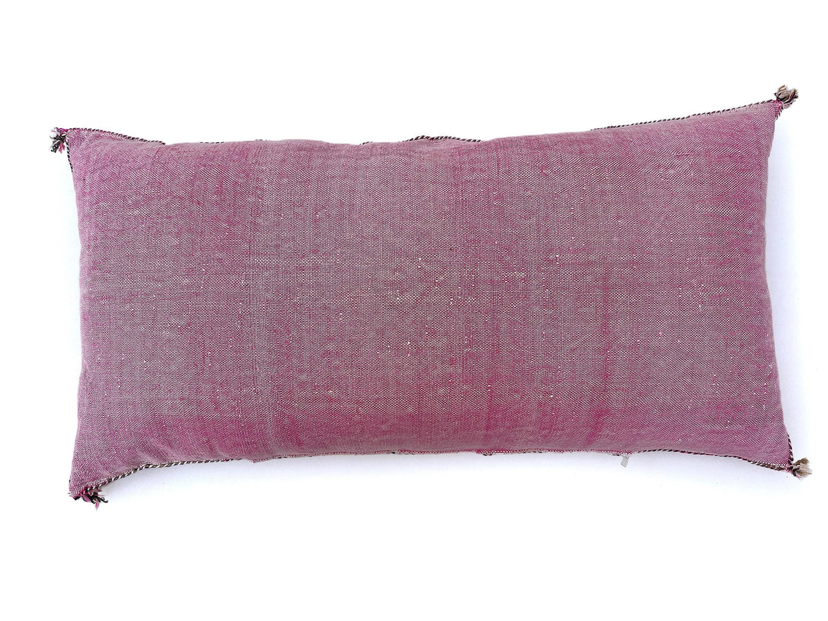 Moroccan Silk Pillow Cover, Handmade Boho Pink Sabra Pillowcase, Vintage Tribal Decor, Custom Sizes for S - product image 4