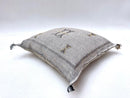 Moroccan Silk Pillow Cover, Handmade Boho Pillowcase, Neutral Tribal Embroidery, Custom Sizes, Sofa Couch - product image 9