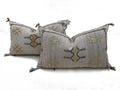 Neutral Gray Handmade Moroccan Silk Pillow Cover, Boho Kilim Pillowcase, Tribal Embroidery, Custom Sizes - product image 1