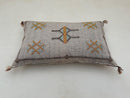 Neutral Gray Handmade Moroccan Silk Pillow Cover, Boho Kilim Pillowcase, Tribal Embroidery, Custom Sizes - product image 4