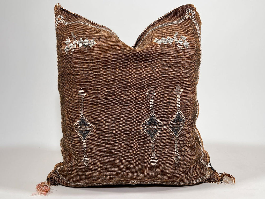 Brown Kilim Pillow Cover, Boho Pillow, Handmade Moroccan Cushion Cover, Textured Woven Pillow for Sofa Be - product image 2