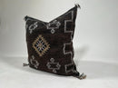 Dark Brown Sabra Pillow Cover, Moroccan Cushion, Kilim Pillow, Handmade Boho Cushion, Cactus Silk Throw P - product image 3