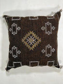 Dark Brown Sabra Pillow Cover, Moroccan Cushion, Kilim Pillow, Handmade Boho Cushion, Cactus Silk Throw P - product image 6