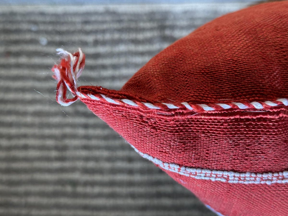 Rust Moroccan Sabra Cactus Silk Pillow Cover, Terracotta Boho Cushion, Handmade Kilim Style Pillowcase fo - product image 6