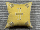 Mustard Gold Silk Pillow Cover, Handmade Boho Pillowcase, Beni Ourain Cushion, Moroccan Geo Pillow for Lu - product image 10