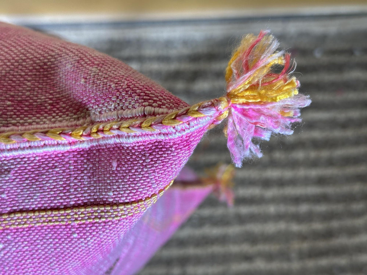 Dusty Pink Silk Pillow Cover, Handmade Moroccan Kilim Cushion, Mauve Boho Pillowcase, Luxury Custom Gift - product image 6