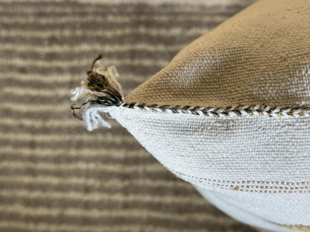 Ivory Silk Pillow Cover, Handmade Kilim Pillow Cover, Boho Woven Cushion with Geometric Embroidery, Luxur - product image 5