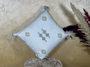 Ivory Silk Pillow Cover, Handmade Kilim Pillow Cover, Boho Woven Cushion with Geometric Embroidery, Luxur - product image 7