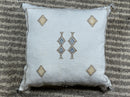 Ivory Silk Pillow Cover, Handmade Kilim Pillow Cover, Boho Woven Cushion with Geometric Embroidery, Luxur - product image 10