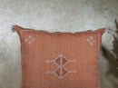 Moroccan Silk Pillow Cover Handmade Boho Pillowcase, Terracotta Geometric Cushion Cover, Custom Sizes for - product image 3