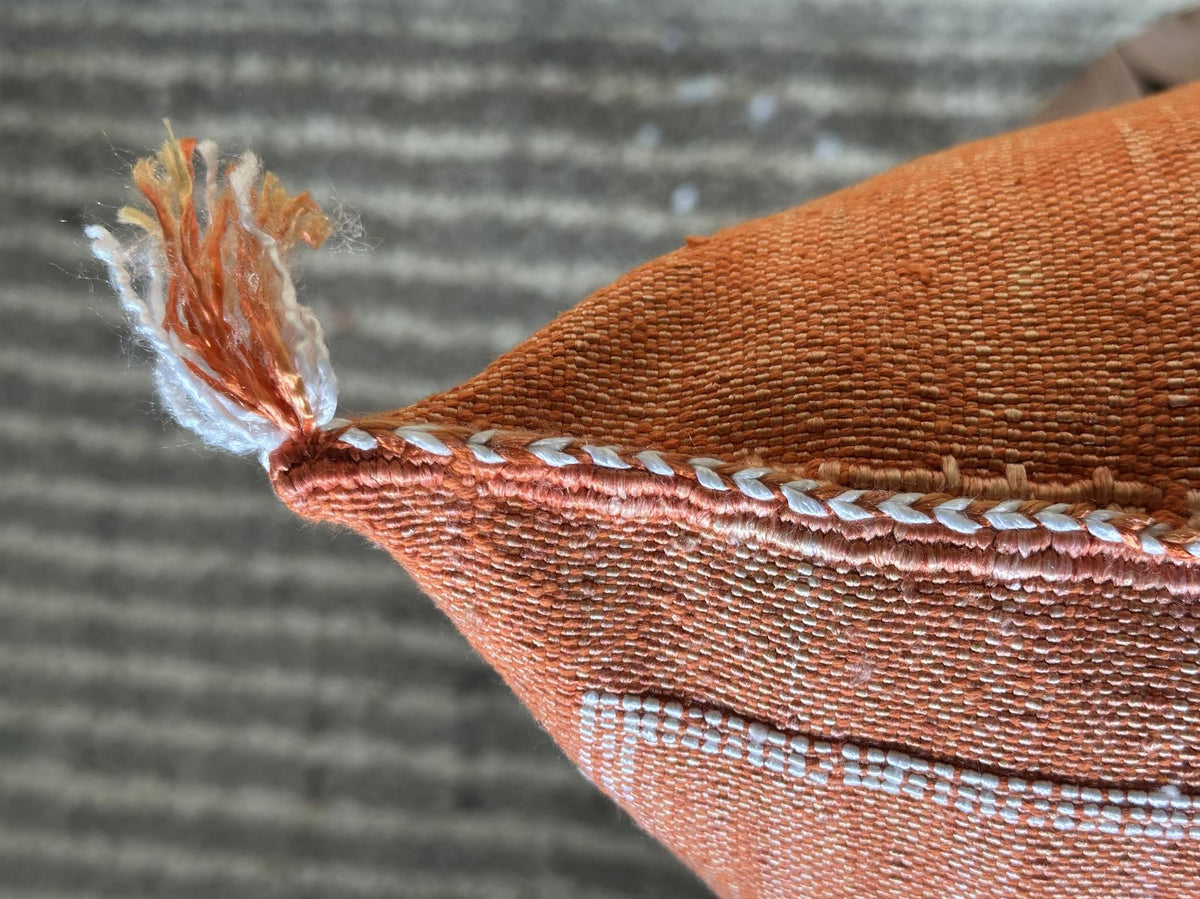 Moroccan Silk Pillow Cover Handmade Boho Pillowcase, Terracotta Geometric Cushion Cover, Custom Sizes for - product image 6