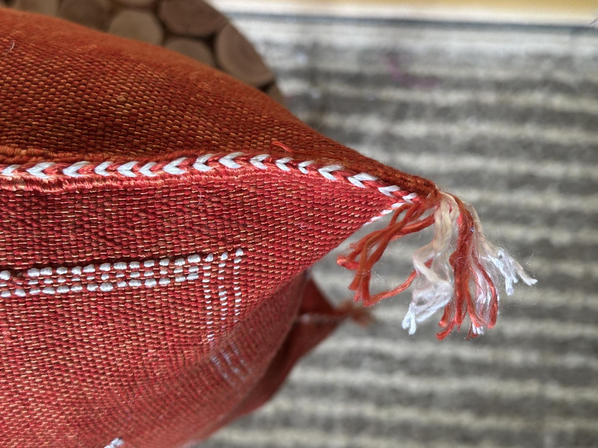 Moroccan Silk Pillow Cover, Handmade Boho Pillowcase, Elegant Terracotta Tribal Accent, Custom Sizes for - product image 6