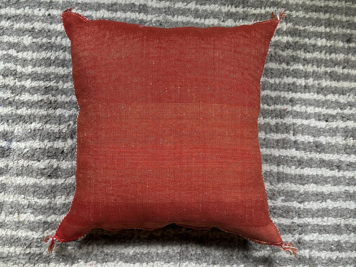 Moroccan Silk Pillow Cover, Handmade Boho Pillowcase, Elegant Terracotta Tribal Accent, Custom Sizes for - product image 10