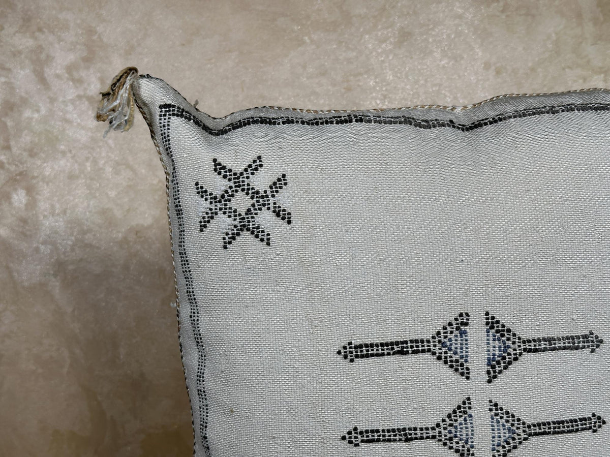 Handmade Moroccan Silk Pillow Cover, Neutral Boho Tribal Cushion Pillowcase, Custom Size Sofa Couch Floor - product image 5