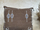 Handmade Moroccan Silk Pillow Cover, Brown Boho Pillowcase, Tribal Diamond Embroidery, Sofa Couch Floor C - product image 2
