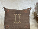 Handmade Moroccan Silk Pillow Cover, Brown Boho Tribal Pillowcase, Neutral Kilim Style Cushion Cover, Cus - product image 3