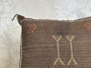 Handmade Moroccan Silk Pillow Cover, Brown Boho Tribal Pillowcase, Neutral Kilim Style Cushion Cover, Cus - product image 5