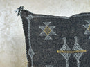 Moroccan Silk Pillow Cover, Handmade Boho Black Tribal Pillowcase, Custom Sizes, Sofa & Floor Cushion Dec - product image 5