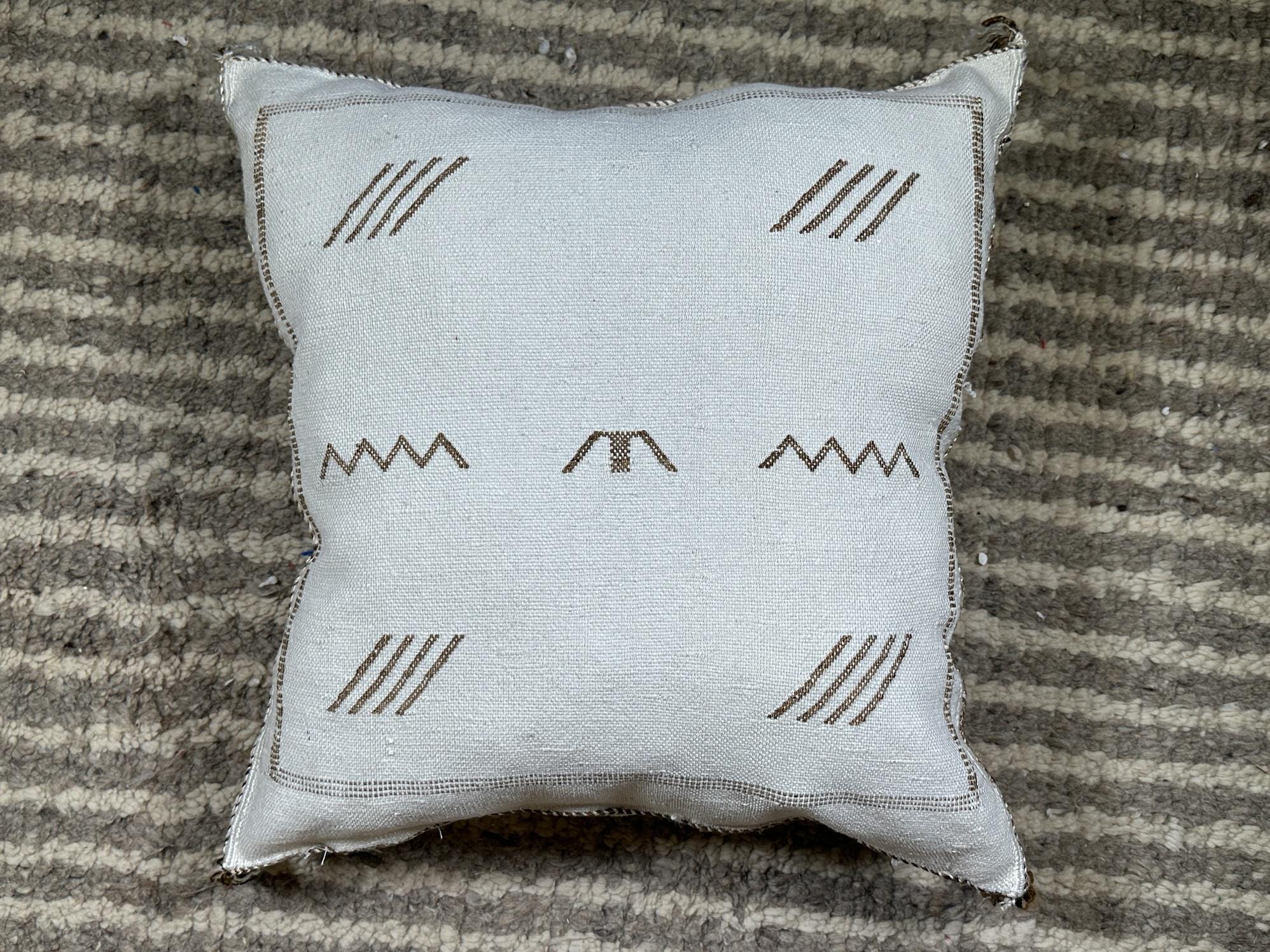 Moroccan Handmade Pillow Cover, Boho Decorative Cushion Case, Embroidered Pillowcase for Sofa Bed Home De - product image 10