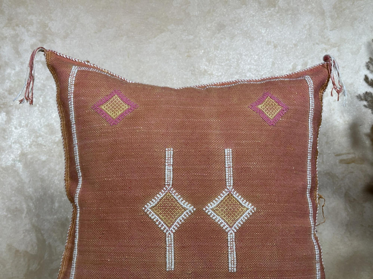 Boho Moroccan Pillow Cover, Handmade Artisan Cushion Case, Embroidered Decorative Pillowcase for Cozy Hom - product image 2