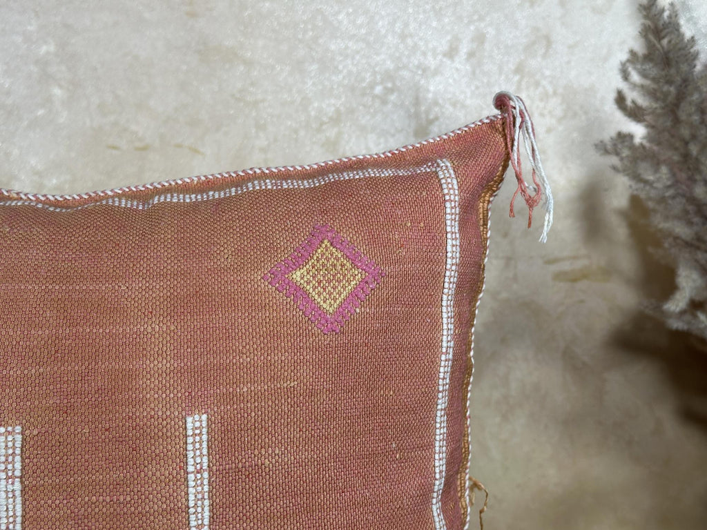Boho Moroccan Pillow Cover, Handmade Artisan Cushion Case, Embroidered Decorative Pillowcase for Cozy Hom - product image 3