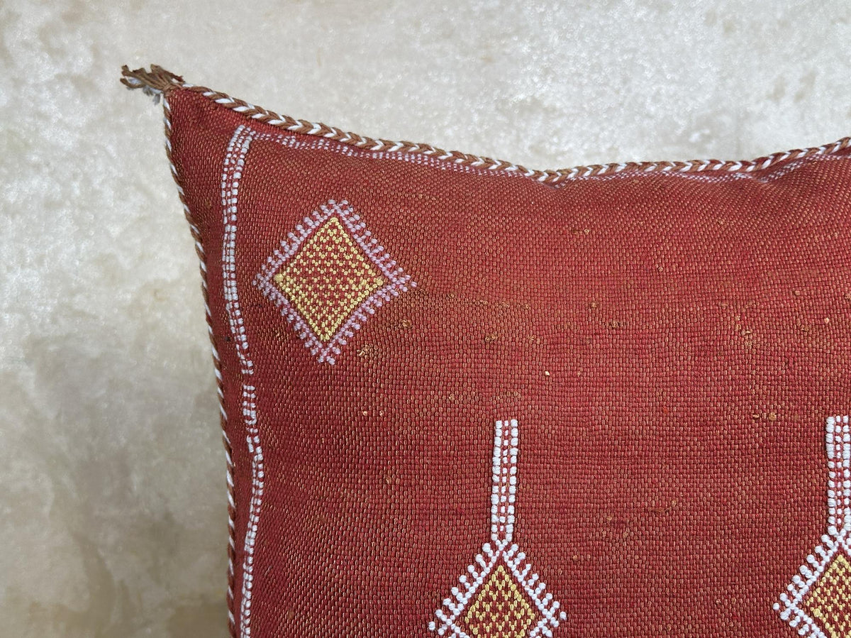 Handmade Moroccan Cushion Cover, Boho Pillowcase, Artisan Embroidered Decorative Pillow Cover for Sofa or - product image 5