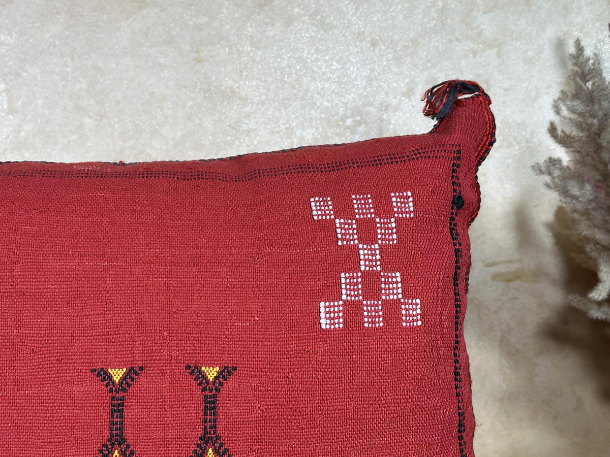 Artisan Moroccan Pillow Cover, Handmade Boho Cushion Case, Embroidered Decorative Pillowcase for Sofa Bed - product image 4
