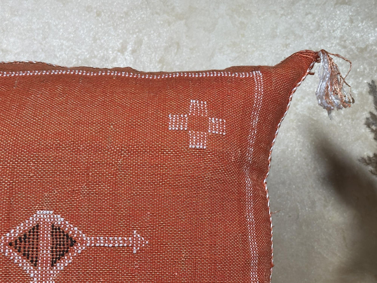 Handmade Moroccan Cushion Cover, Boho Decorative Pillowcase, Artisan Embroidered Pillow Cover for Couch B - product image 3