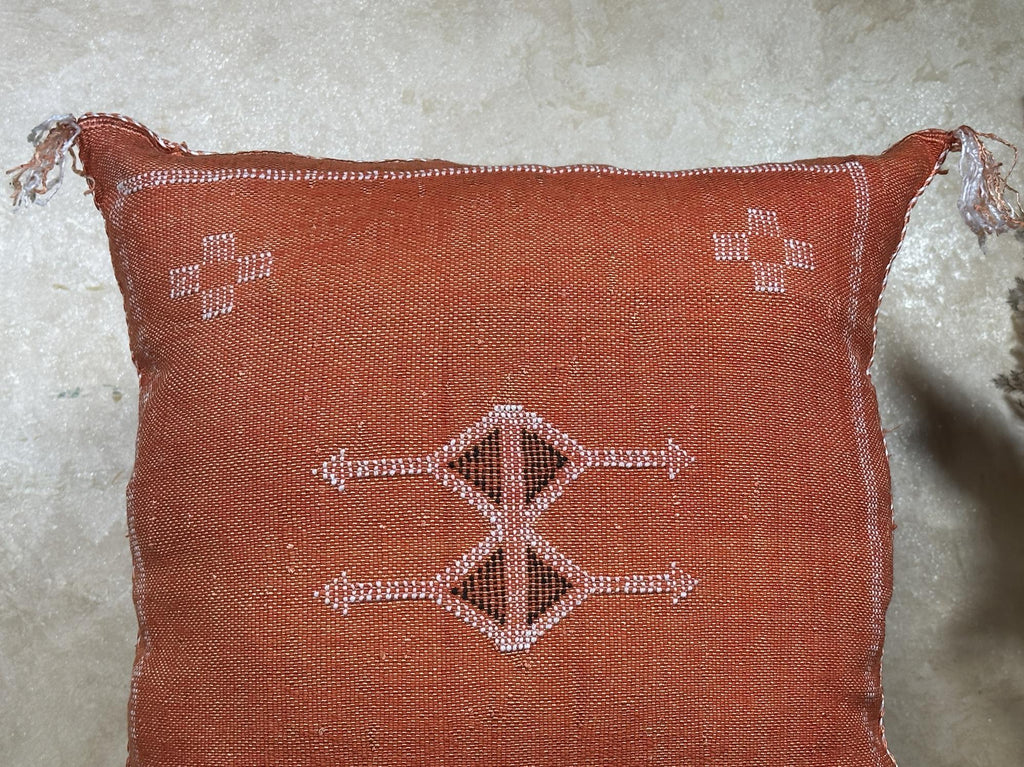 Handmade Moroccan Cushion Cover, Boho Decorative Pillowcase, Artisan Embroidered Pillow Cover for Couch B - product image 2