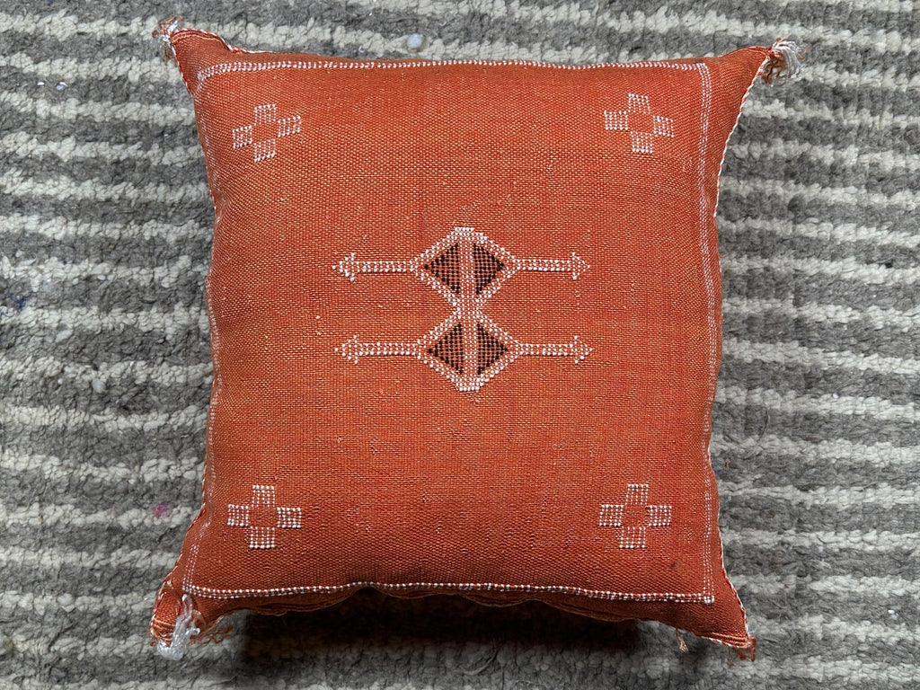 Handmade Moroccan Cushion Cover, Boho Decorative Pillowcase, Artisan Embroidered Pillow Cover for Couch B - product image 9