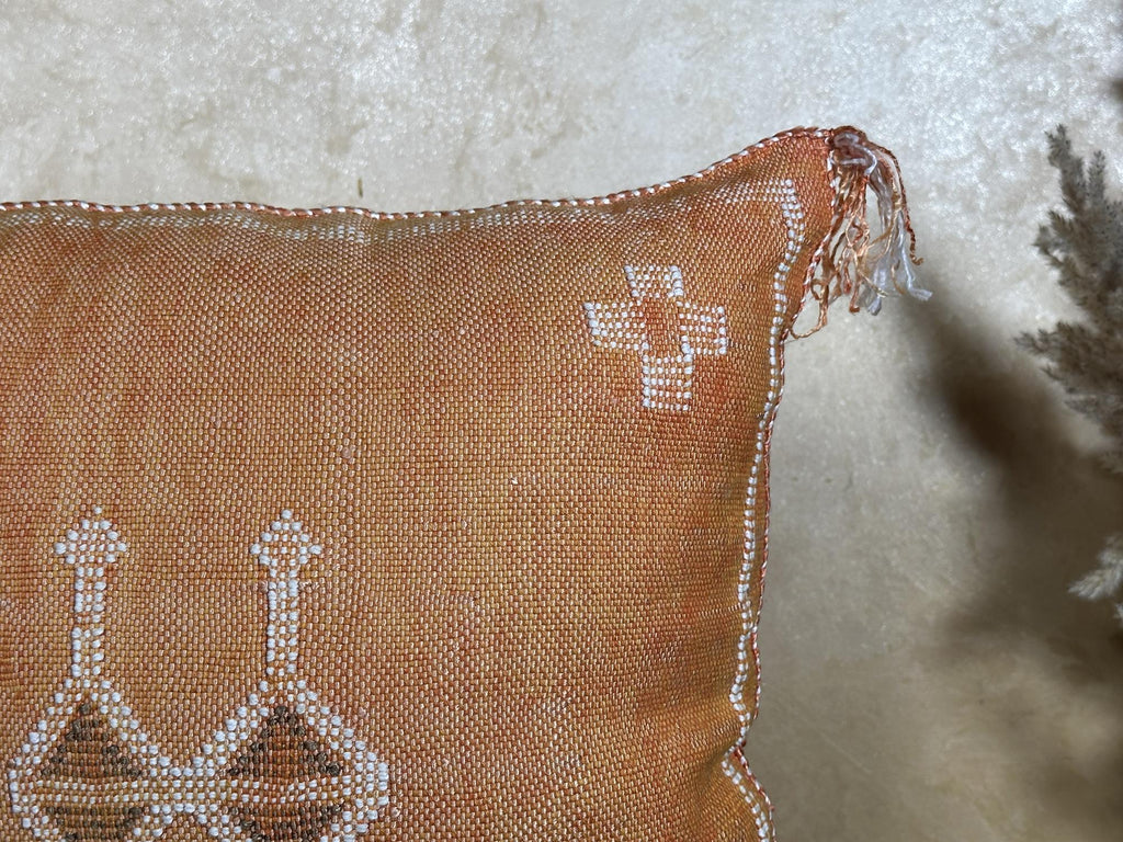 Boho Decorative Pillow Cover, Handmade Moroccan Cushion Case, Artisan Embroidered Pillowcase for Sofa Bed - product image 3