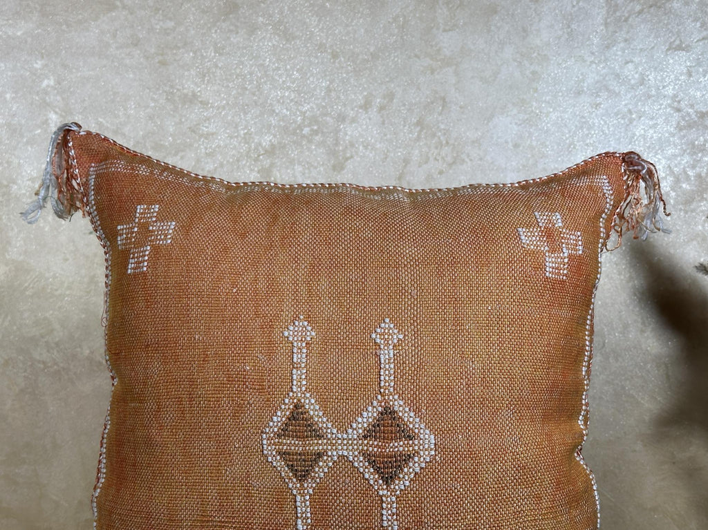 Boho Decorative Pillow Cover, Handmade Moroccan Cushion Case, Artisan Embroidered Pillowcase for Sofa Bed - product image 2