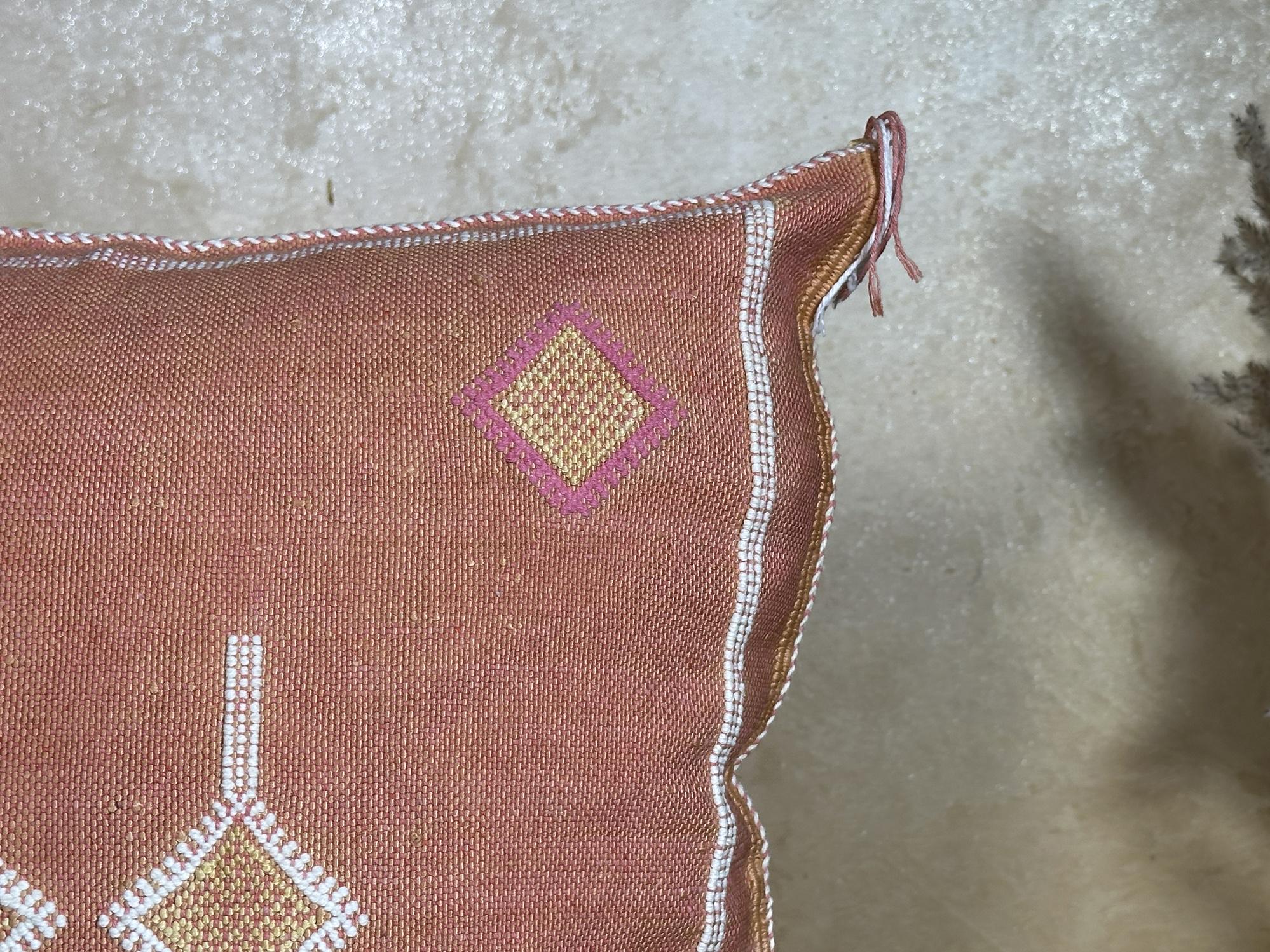Handmade Moroccan Boho Pillow Cover, Embroidered Cushion Case, Decorative Artisan Pillowcase for Cozy Hom - product image 3