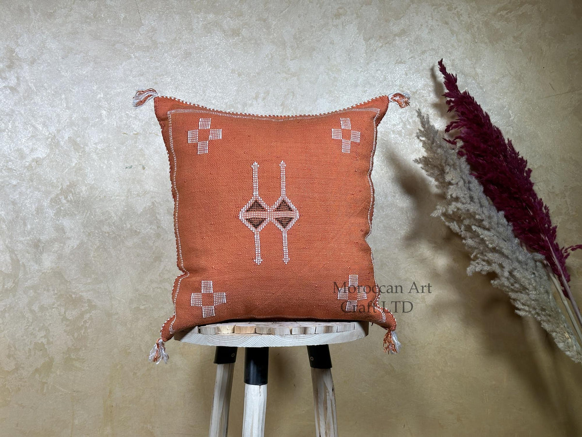 Boho Moroccan Pillowcase, Handmade Decorative Cushion Cover, Artisan Embroidered Pillow Cover for Cozy Ho - product image 10