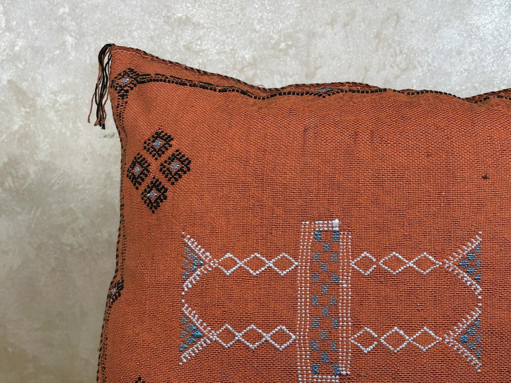 Moroccan Artisan Pillow Cover, Handmade Boho Cushion Case, Embroidered Decorative Pillowcase for Couch So - product image 4