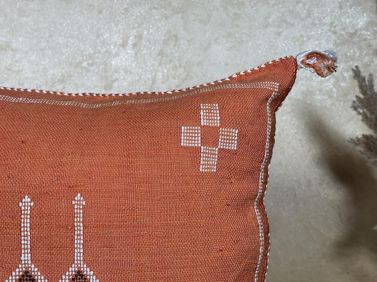Boho Moroccan Pillowcase, Handmade Decorative Cushion Cover, Artisan Embroidered Pillow Cover for Cozy Ho - product image 4