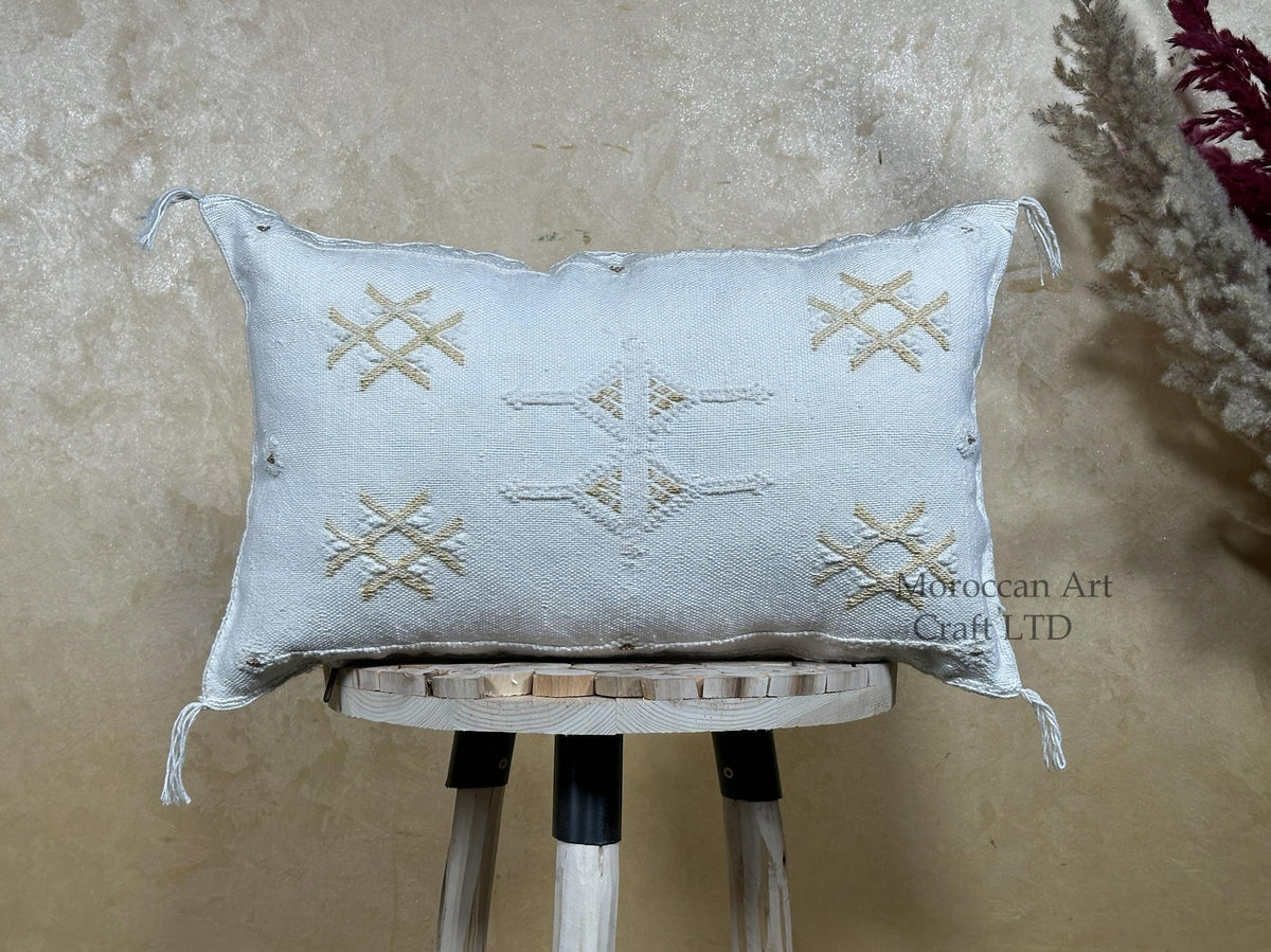 Moroccan Boho Pillow Cover, Handmade Embroidered Cushion Case, Decorative Pillowcase for Living Room Bedr - product image 1