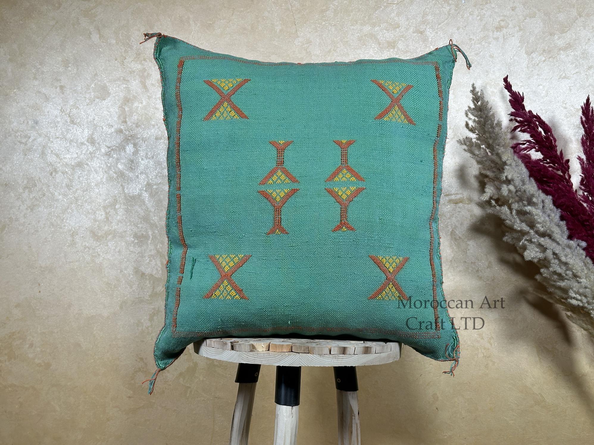 Moroccan Decorative Pillow Cover, Handmade Embroidered Cushion Case, Boho Home Decor Pillowcase for Couch - product image 1