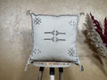 Handmade Moroccan Silk Pillow Cover, Neutral Boho Tribal Cushion Pillowcase, Custom Size Sofa Couch Floor - product image 1