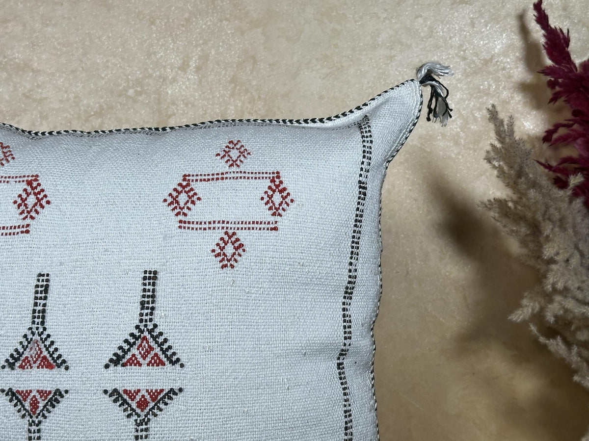 Navy Moroccan Pillow Cover, Handmade Cactus Silk Boho Cushion, Kilim Style Decorative Pillowcase - product image 4