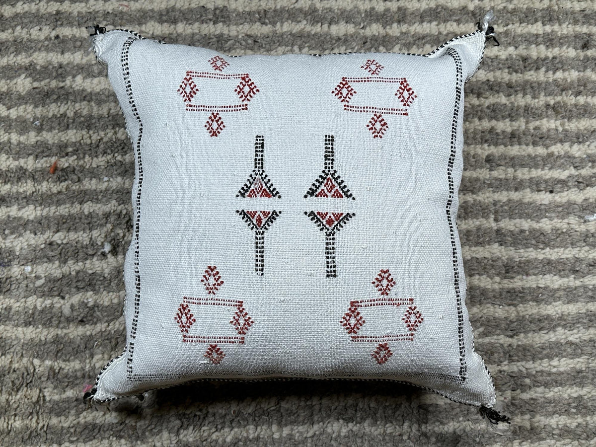Navy Moroccan Pillow Cover, Handmade Cactus Silk Boho Cushion, Kilim Style Decorative Pillowcase - product image 10