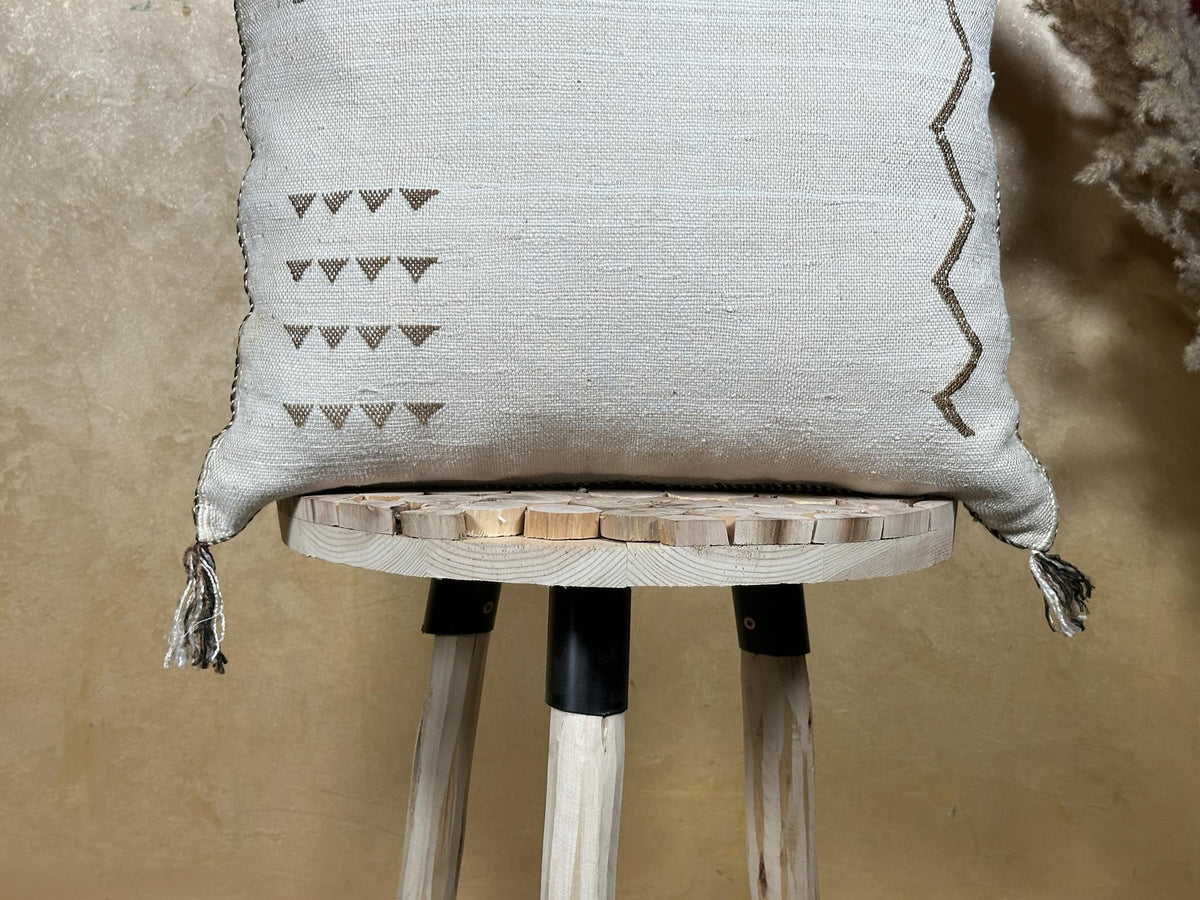 Boho Kilim Pillow Cover, Navy Moroccan Cushion, Handmade Cactus Silk Pillow for Sofa Couch Bed - product image 2