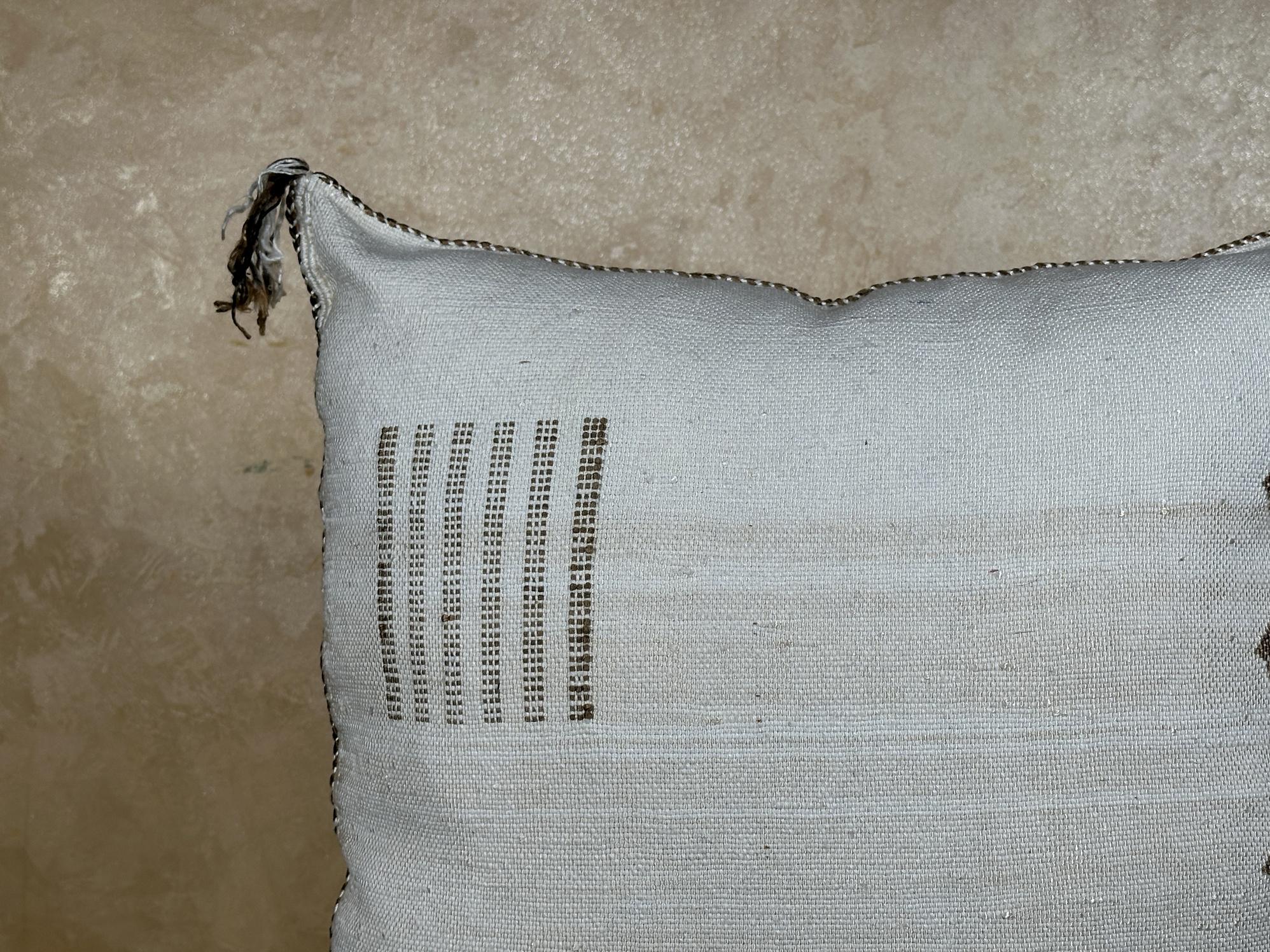 Boho Kilim Pillow Cover, Navy Moroccan Cushion, Handmade Cactus Silk Pillow for Sofa Couch Bed - product image 5
